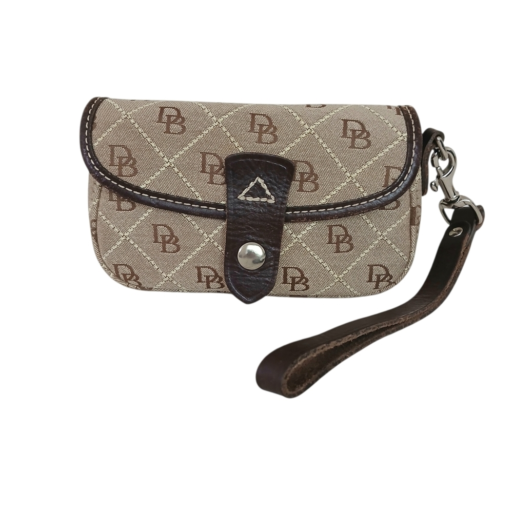 DOONEY & BOURKE Y2K Vintage Signature Monogram Wallet Wristlet Tan USA Logo